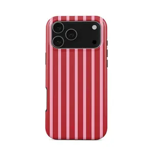 Strawberry Jam Aesthetic Phone Case,  Pink & Red Striped Phone Case, Retro Christmas Movie Phone Case for iPhone 17 16 15 14 13 12 11 Pro Max X XS & SS Galaxy S21–S25 Plus Ultra, Holidays Xmas Tough Case, Perfect Gift for Film Lovers, Classic Gift for Her