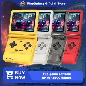 PlayGalaxy POWKIDDY V90S 3.5" 4:3 640x480 IPS A133Plus DDR3 1GB Compact Yellow Flip Game Console for Games Device Screen Protection