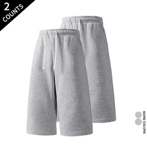 2-pack ultra-soft knee-length athletic shorts, unisex drawstring fashion lounge shorts, breathable casual Bermuda shorts, suitable for home, gym, and outdoor activities fathersdaygift