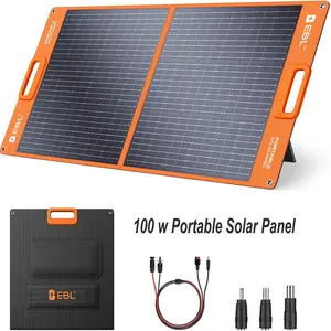 EBL Portable solar panel 100W/200W ;Power Station 500w/1000W/2400W   AC/Wireless ,Output for Emergency, Home Backup, Camping, RV, Off-Grid Living
