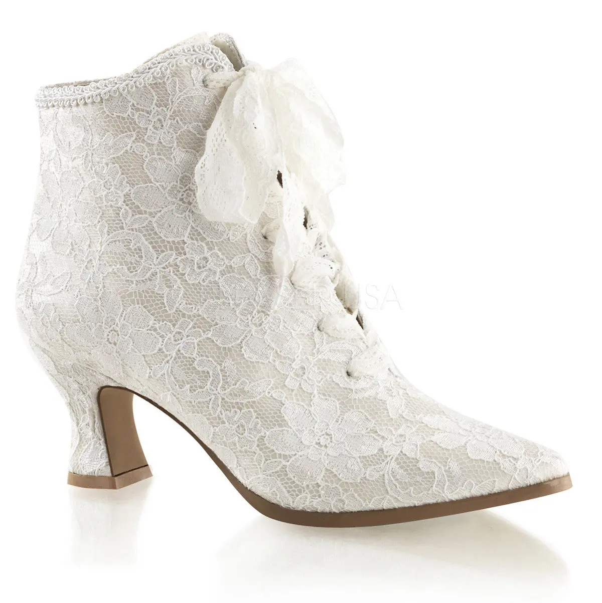 Women's Classic Vintage Satin Wedding Sandals - 2-in Heel Ivory Formal Pointed Toe Shoes with Lace & Ribbon Accents, Cushioned Sole, Bridal Footwear, Flare Design, Classic Femininity