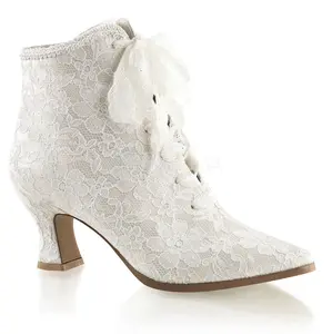 Women's Classic Victorian-30 Satin Wedding Shoes, 2-in Heel Ivory Sandals, Lace & Ribbon Accents Formal Footwear