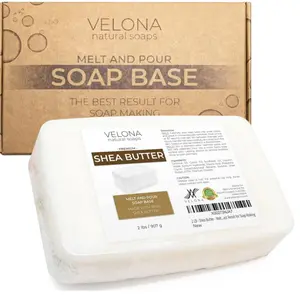 velona 2 LB - Shea Butter - Melt and Pour Soap Base SLS/SLES free | Natural Bars for The Best Result for Soap-Making