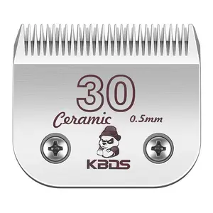 KBDS Ceramic Dog Grooming Blades 30#-0.5mm Compatible with Andis Oster Wahl A5 Clippers Durable Ceramic & Carbon Steel Blades