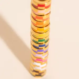 9mm Block Checkered Super Chunky Huggie Hoop Earrings 9mm Block Checkered Super Chunky Huggie Hoop Earrings