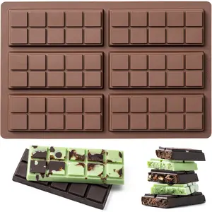 Chocolate Bar Mold,Non-Stick Chocolate Molds, 100% Food Grade Silicone Deep Chocolate Bar Mold for Dubai Chocolate Bar Pistachio, Candy, Knafeh Pistachio Chocolate Bar and More (10 Snap)