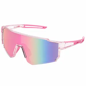 FEICE One-Piece Wrap-Around Sunglasses for Men & Women – UV400 Polarized Mirrored Lens, Lightweight Sport Sunglasses for Cycling & Outdoor Sports