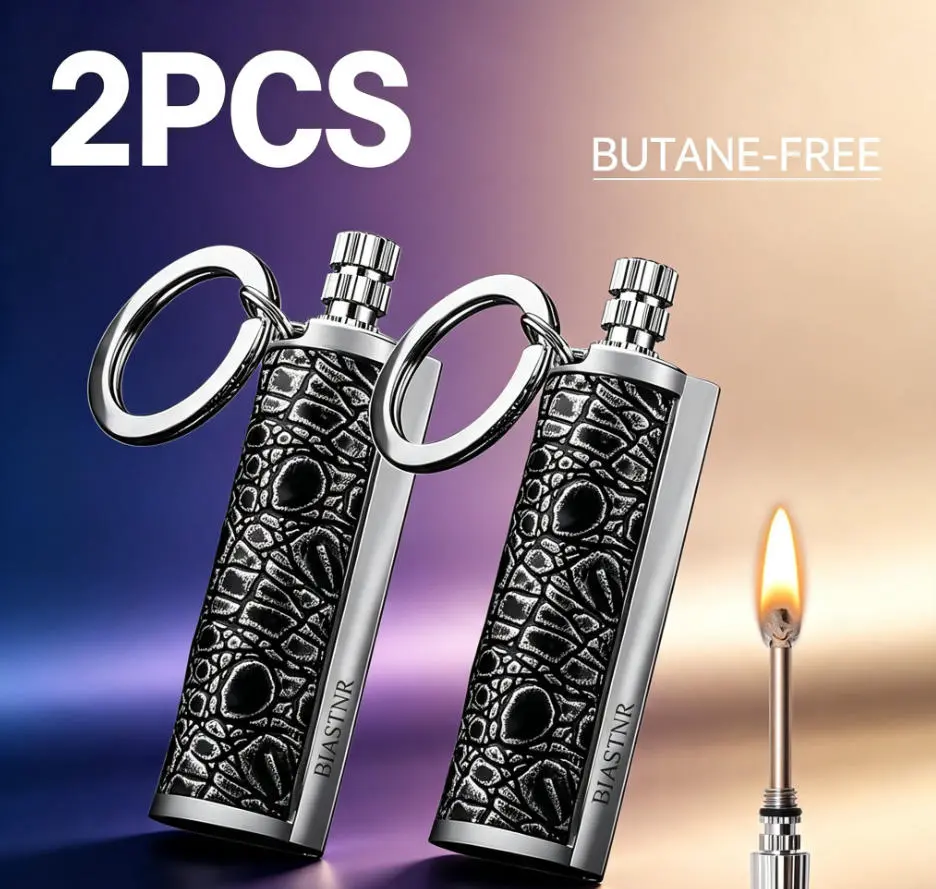 (No butane) Metal Shell Portable Lighter,Open Flame Lighter, Fun Shape, Windproof And High Temperature, Adjustable Flame, Gift For Men and Women, For Wedding, Party, Cooking, Camping, Lighting Candles