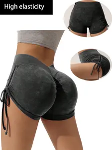 Women's High Elasticity Yoga Shorts, Breathable Mesh Design, Butt Lifting, Comfortable Home Wear, Sporty Workout Shorts, Elastic Waist Shorts, High Stretch Shorts