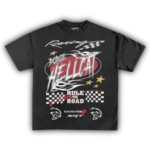 D0dge Hellcat Rule The R0ad Vintage Tee T-shirt Unisex cotton Crewneck Made Using 100% Us Cotton, Design & Printed In The USA