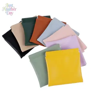 Mouth red envelope portable storage bag automatic closure cosmetic bag pu leather waterproof simple shrapnel storage cosmetic bag