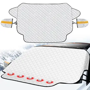 Car Windshield Snow Cover, Frost Ice Windscreen Covers with Magnetic Edges, 4 Layers Thickness Snow Protector Covers with Side Mirrors Cover Easy to Use for Car SUV CRV Trucks sun shade - 58 x 47in #Black Friday & Cyber Monday