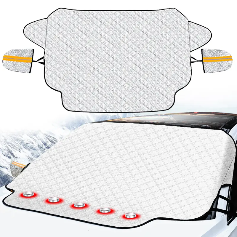 Car Windshield Snow Cover, Frost Ice Windscreen Covers with Magnetic Edges, 4 Layers Thickness Snow Protector Covers with Side Mirrors Cover Easy to Use for Car SUV CRV Trucks sun shade - 58 x 47in #Black Friday & Cyber Monday