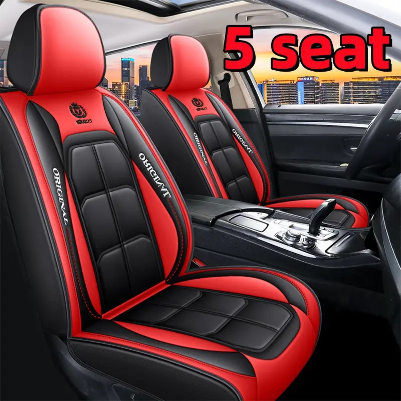 Full Set Leather Heavy-Duty Waterproof Car Seat Covers, Durable Protector for Shielding Factory Seats From Dirt & Wear