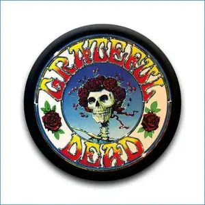 Grateful Dead - Bertha Skeleton & Roses Button