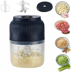 Electric Garlic Chopper, Garlic Mincer with Egg Beater, Mini Portable Vegetable Chopper, Onion Grinder Masher, Small Food Processor for Veggie, Garlic, Ginger, Chili, Nuts.
