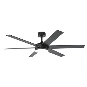 Volga 60" DC Motor Ceiling Fan with 6 Blades Modern Downrod Mount LED RGB Lights Remote Control Home Decor Light