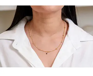 Delicate ball bead chain necklace