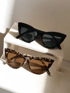 2pcs Cat Eye Frame Fashion Glasses Set, Trendy Casual Sunglasses, Unisex Daily Wear, Street Style Photography, Driving, Beach Use, European and American Style