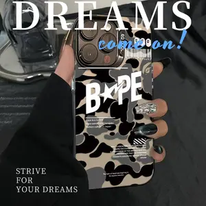 Black, white and gray camouflage for Apple 16Pro phone case iPhone15/14ProMax new 13Pro/12/