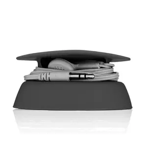 Tangle-Free Earphone/Earbud Case Compact Storage System, Silicone (Black, Set of 1)
