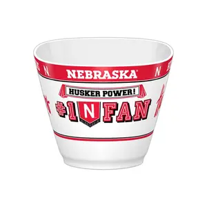 212 MAIN Melamine Plastic Salad Bowl - Bold Graphics, Nebraska Logo, Team Theme, Certified Safe Tableware for MVP Award Celebrations, Saladbowl
