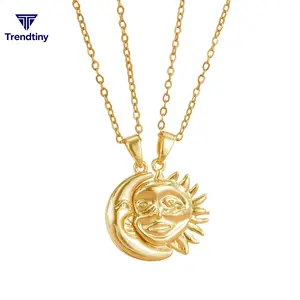 [TrendTiny] Sun and Moon Magnetic Pendant Necklace for Women, Nickel-Free Copper, Lightweight & Comfortable, Elegant Jewelry Gift for Party, Love & Back to School