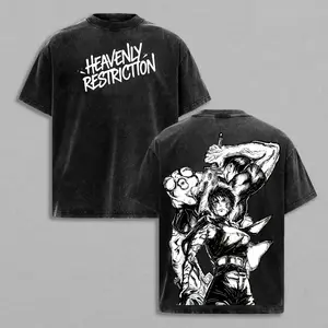 Maki Zenin Vintage Washed Tee, Jujutsu Kaisen Anime Graphic T-Shirt, Heavenly Restriction Warrior, Oversized Heavy Cotton Unisex Streetwear Jujutsu Kaisen Anime Merchandise — For Anime Enthusiasts