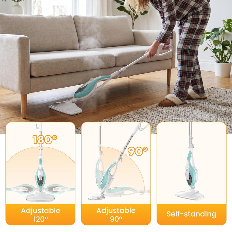 【NEW COLOR】Steam Mop for Floor Cleaning,Lightweight FloorCleaner for Hardwood/Tile/Laminate Floors Carpet,With 2 Pads