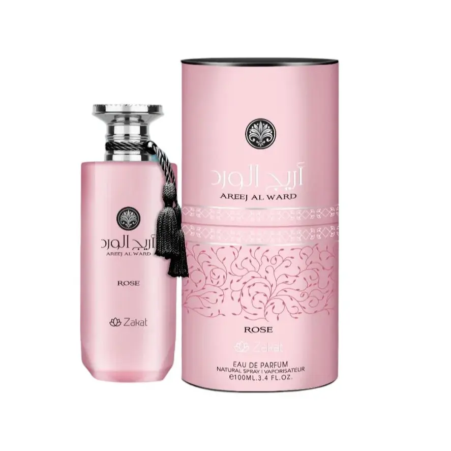Zakat Areej Al Ward Rose Women's Eau De Parfum (EDP) - 3.4 oz (100ml, 3 to 3.9 fl oz), Sweet-Floral-Woody Fragrance, Single Item