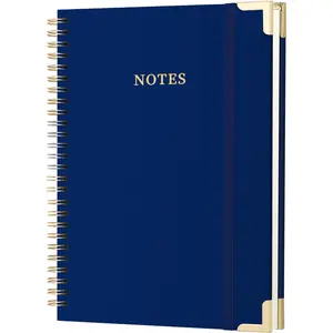 A4 Large Spiral Notebook Journal, (8.5x11'') 100 Pages Linen Hardcover College Ruled Journaling For Work & Note Taking Thick Spiral Journal For Writing Daily Journal For Women & Men- Blue