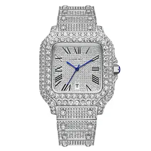 2026 Luxury Iced Out Watch for Men & Women | Unisex Full Diamond Quartz Watch | Super Shiny Gift for Business Events, Banquets, Valentine’s Day, Anniversaries and Christmas bracelet hidden