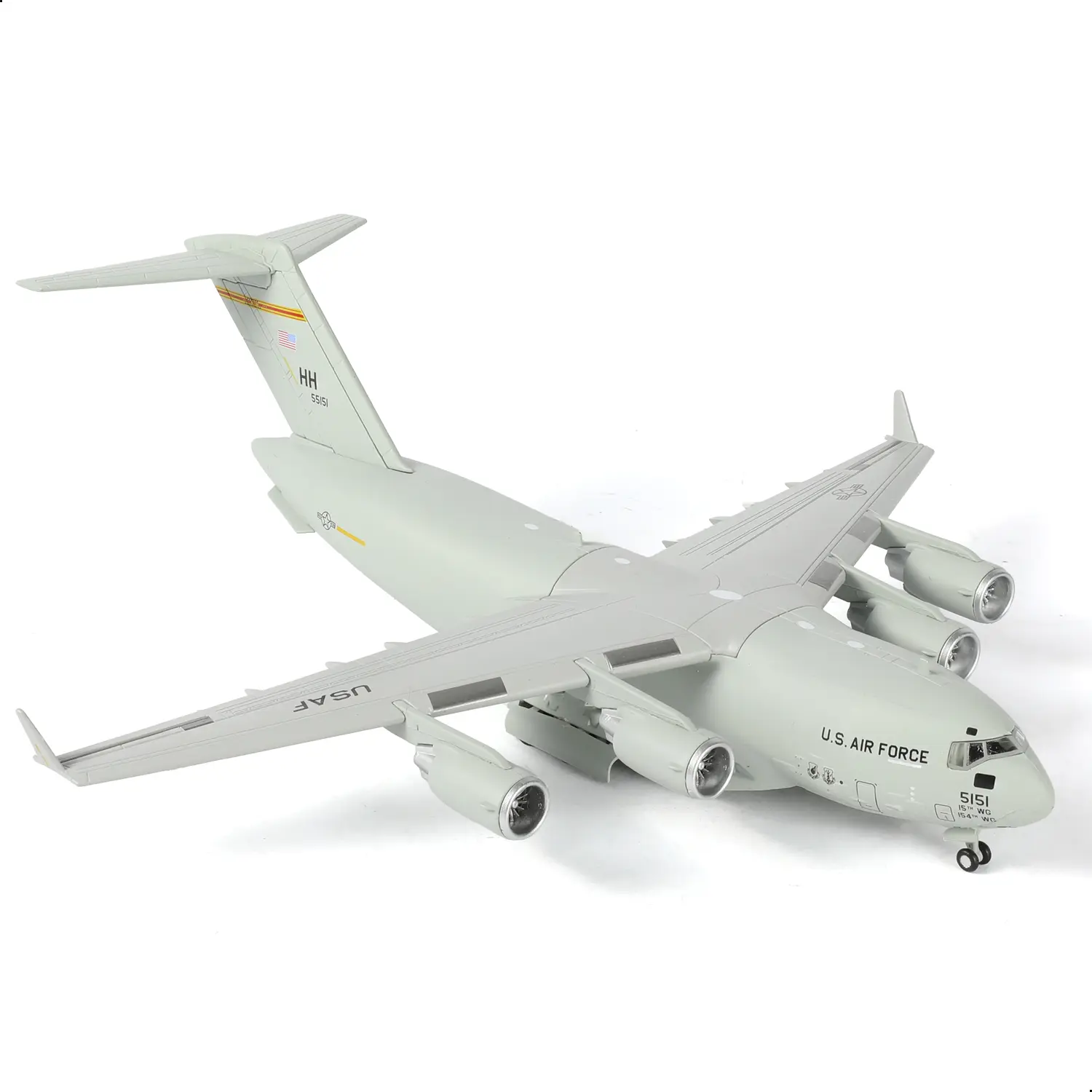 C-17 Globemaster III Diecast Airplane Model Kit - 1/200 with Stand, Harbor-Hickam AFB Transport, Military Aircraft (535th Airlift Squadron)