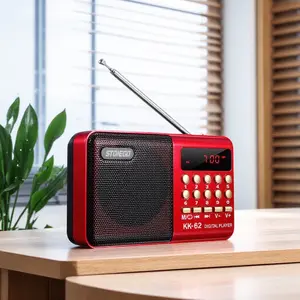 Portable Digital FM Radio Bluetooth Speaker with USB Charging MP3 Player HiFi Stereo TF Card Slot Handheld Mini Speaker for Outdoor Travel Study Work Entertainment