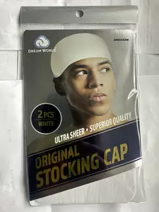 Dream Men Stocking Wave Cap White 2pcs
