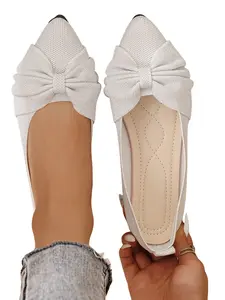 Women's Elegant Bowknot Design Ballet Flats, Casual Comfortable Flat Shoes for Daily Wear, Lightweight Breathable Shoes for All Seasons