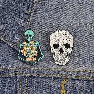 1 pc Cute Cat Skull Brooch, Cartoon Skeleton Series, Cat Accessories Badge, Lapel Pin, Brooch Pins, Fashionable Jewelry, Unique Gift Idea