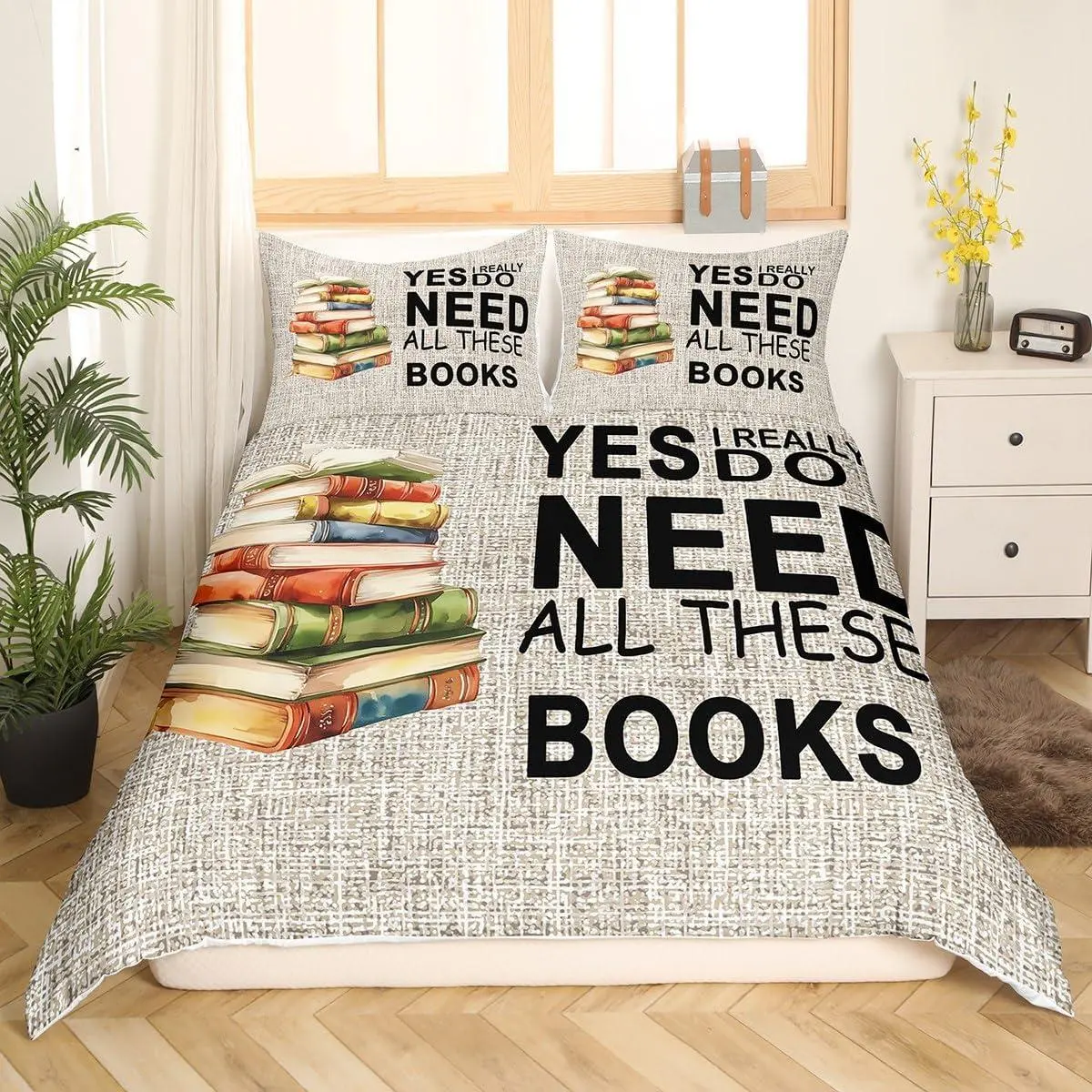 Books Pattern Duvet Cover,Book Lover Bedding Set,Book Comforter Cover Room Decor,Watercolor Lightweight Bedspread Cover (No Comforter)