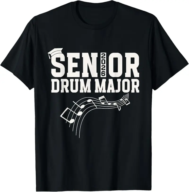 Senior Drum Major Class Of 2026 Marching Band Senior 2026 T-Shirt