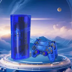 Transparent Gs5 Game Console with Retro Games, Dual Controllers Included, Perfect for Nostalgic Gamers, Enjoy Classic Gaming at Home, Video Gamepad Console