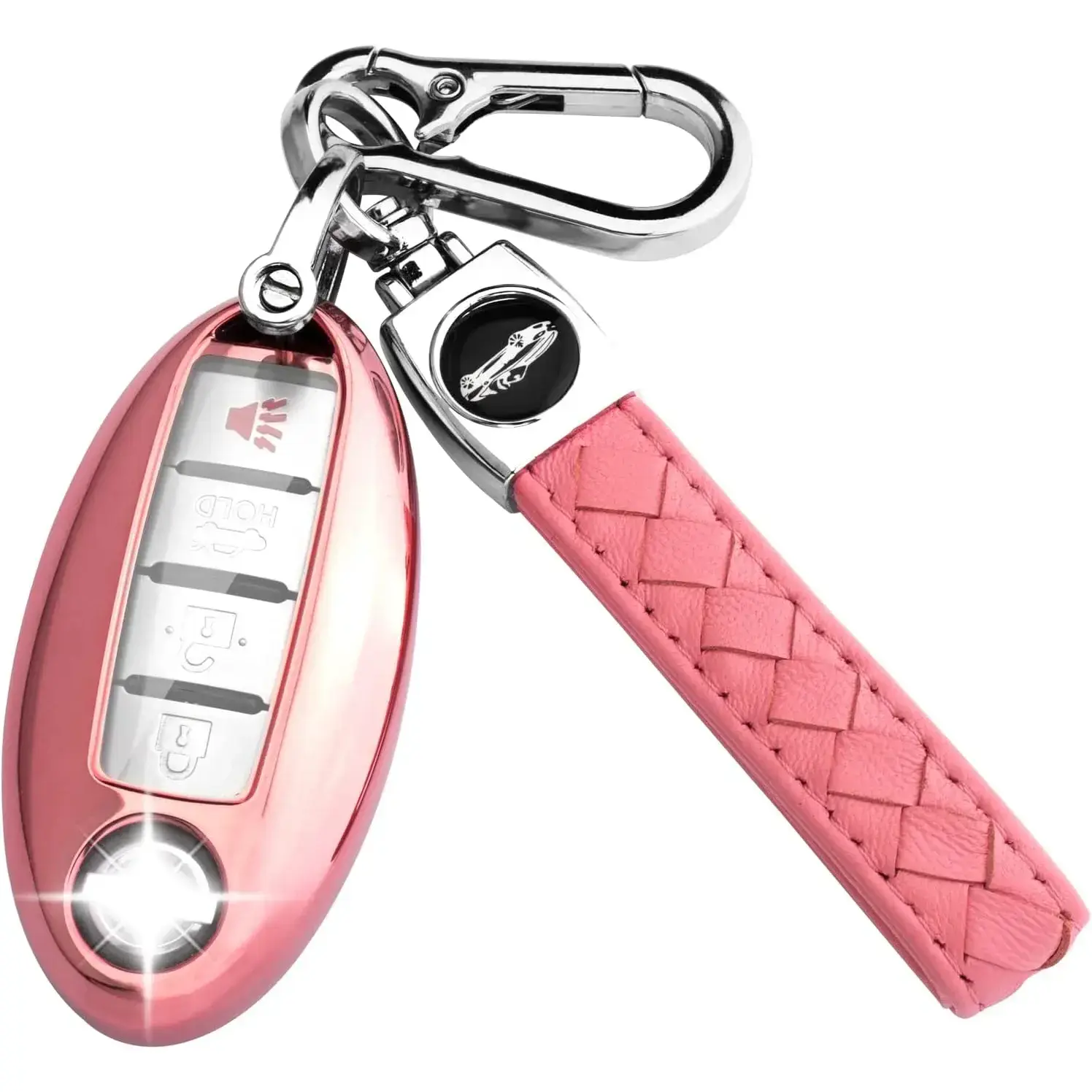 for Nissan Key Fob Cover with Keychain,Soft TPU Key Case Shell Full Protection for Altima Rogue Maxima Sentra Infiniti Armada Sedan Murano Pathfinder Frontier 3 4 5 Button Holder