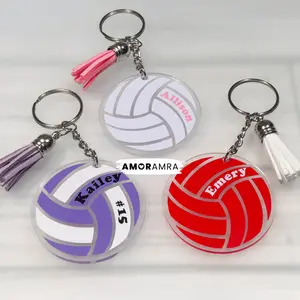 Personalized Volleyball Keychain, Volleyball Team Bulk Gift, Volleyball Coach, Volleyball Bag Tag