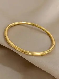 Stainless Steel Open Bangle Bracelet, High Quality Bracelet, Elegant Minimalist Bangle, Fashionable Plain Design, Elegant Women's Accessory for Daily Wear & Parties, Perfect Gift Idea