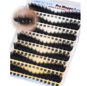 CORUSCATE Lash Clusters Dramatic Cluster Eyelash Extensions Spikes Lashes Cluster with Bottom Lashes Mink Strip Individual Lashes Mega Spikes Full Eyelash Clusters Pre Mapped Cat Eye Lash Extension