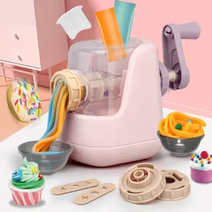Wheat Color Clay Noodle Maker Set, Non-Toxic Dough + Multiple Molds, Handmade DIY Kitchen Toy, Safe Play Equipment, Play Kitchen Accessories