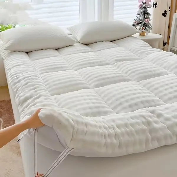 Thick And Fluffy Floor Mattress, Warm Mattress Topper, Faux Wool Finish Fluffy Floor Futon Mattress, Super Soft Roll Up Tatami Mat, Foldable & Portable Floor Bed Sleeping Pad, For Christmas & New Year Gifts