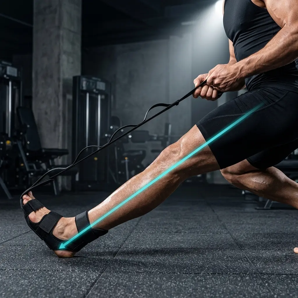 Foot and Calf Stretcher Strap for Plantar Fasciitis Relief, 7-Loop Leg Stretching Band for Muscle Recovery & Flexibility