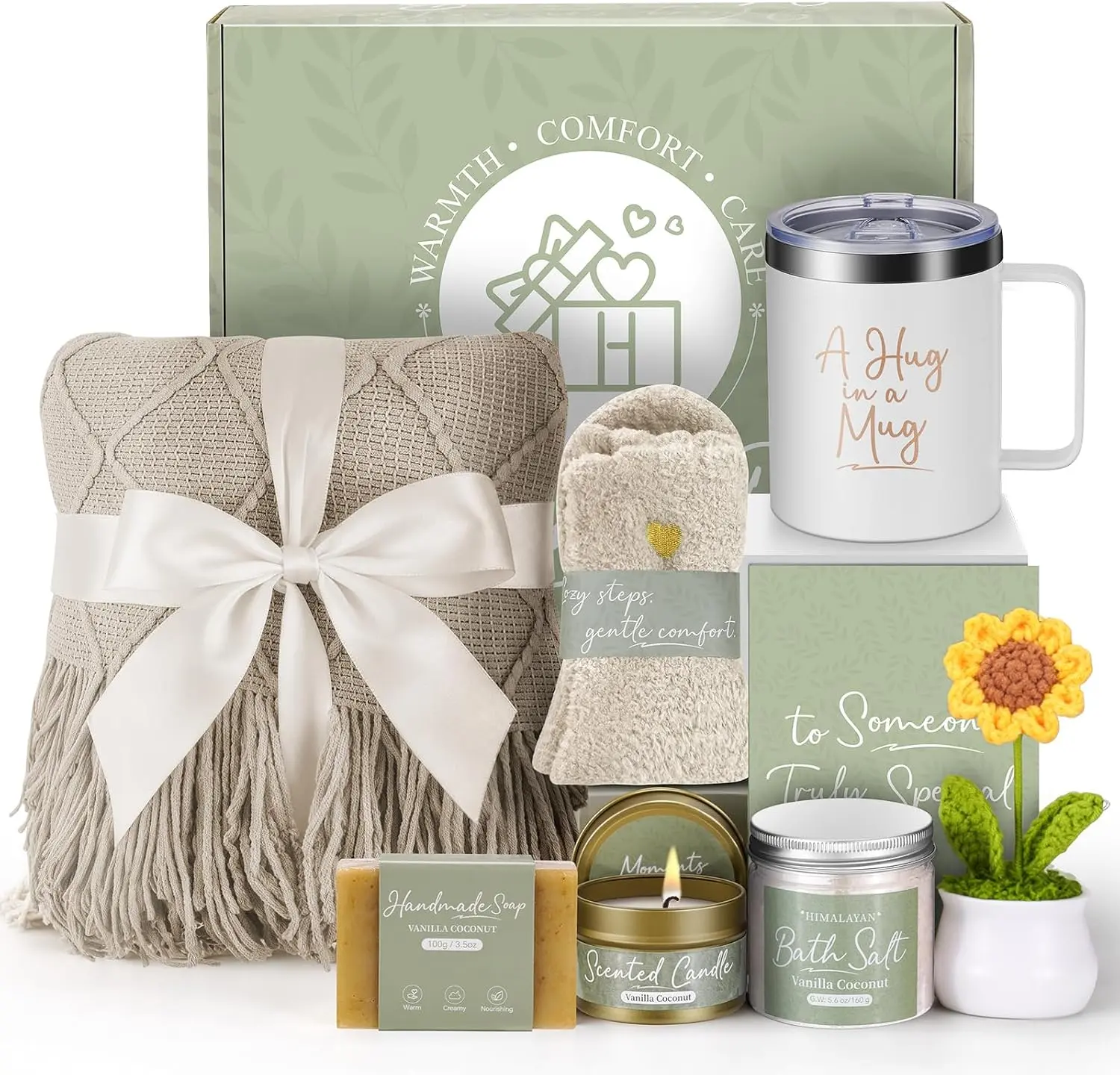 Get Well Gifts for Women After Surgery, Sending Sunshine Relaxing Gift Baskets for Mom Women Her Best Friend Wife Daughter Birthday Gifts Self Care Kit, Get Well Soon Spa Basket Care Package
