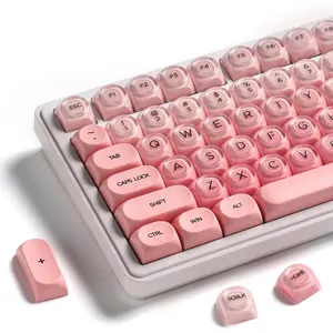 Keycaps, XVX HOA Profile Jelly KeyCap, 132-Key Cute Custom Keycap Set for Mechanical Keyboards with Cherry/Gateron MX Switches-Blush (Only Keycaps)