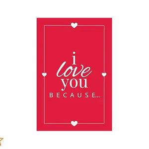 I Love You Because: A Red Fill in the Blank Book for Couples - Personalized Gift for Anniversary, Engagement, Wedding, Valentine's Day